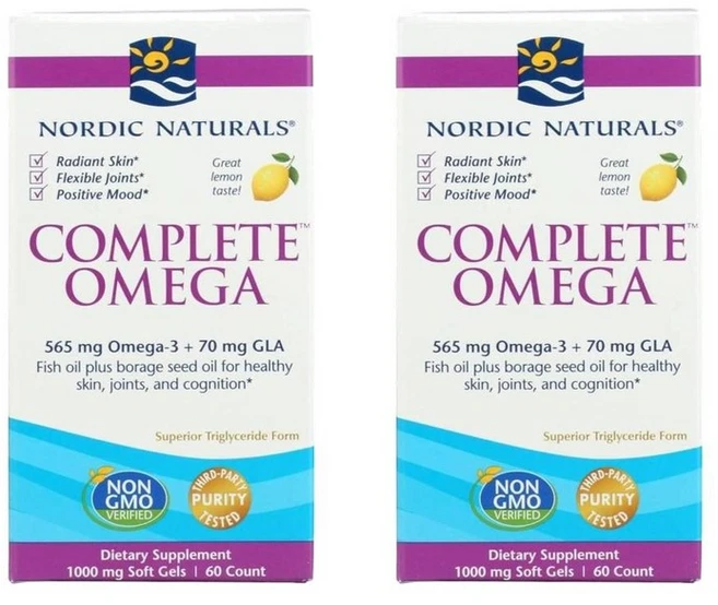 노르딕 내추럴스 컴플리트 오메가 레몬맛, 2개, 60정 - 쿠팡