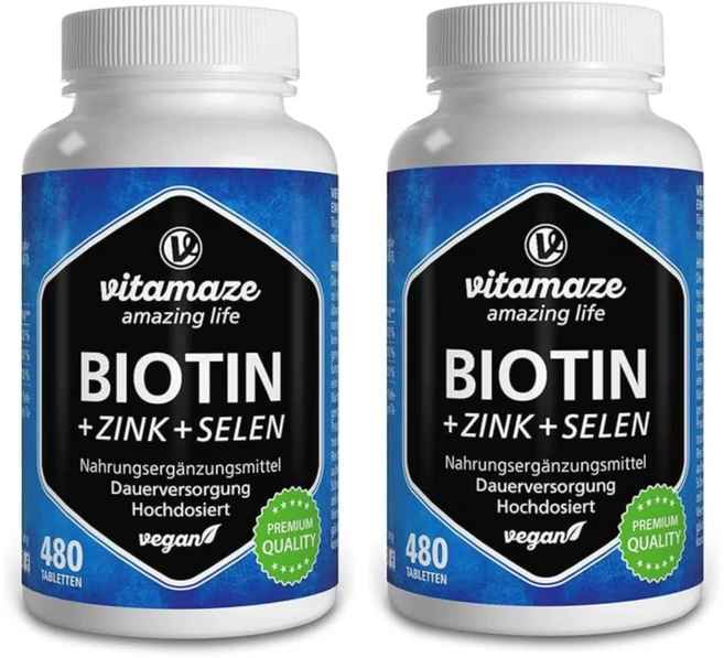 Vitamaze 비타메이즈 비오틴 고용량 10 000mcg 480캡슐 x2, 2개, 480정 - 쿠팡