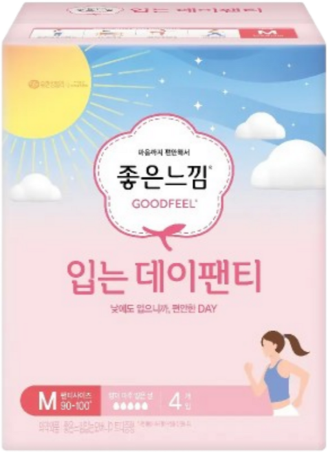 좋은느낌 입는 데이팬티 (중형 M 4P), 중형, 4개입, 1개