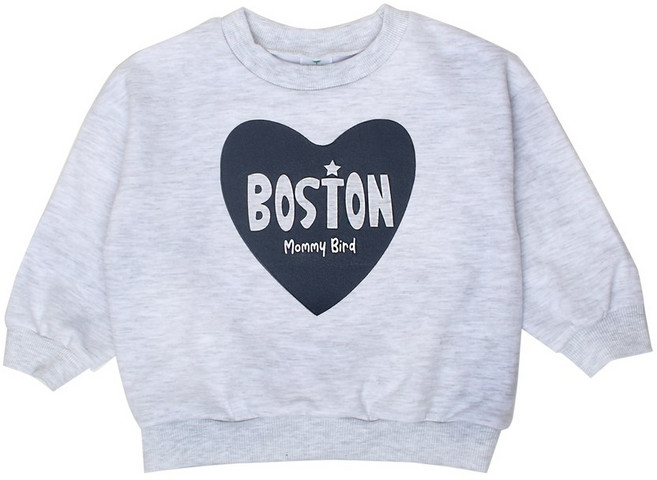 [마미버드] 키즈 아동 하트 보스턴 티셔츠 (멜란지)