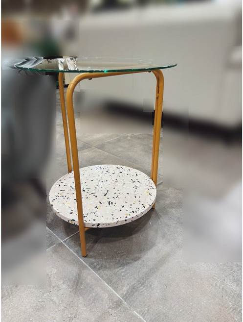 모던하우스 [택배발송/DIY] 니틀리 유리테라조 사이드테이블 (베이지) LS0725006, 사진참조