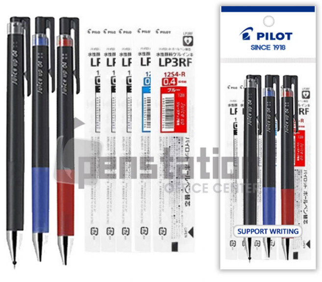 파이롯트 쥬스업 0.3mm/0.4mm 볼펜 3개 리필 5개 세트, 0.4mm 흑1청1적1+리필 흑3+청1+적1 세트