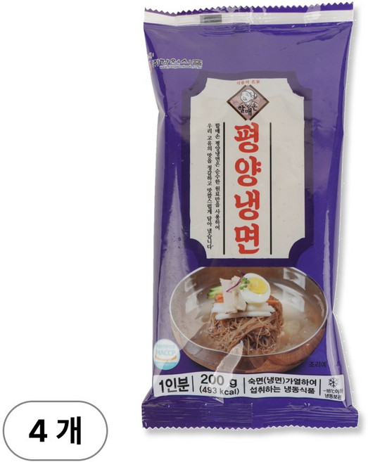 [30년전통] 업소용 냉면 사리 개별포장 평양냉면 면사리 대용량, 4개, 400g