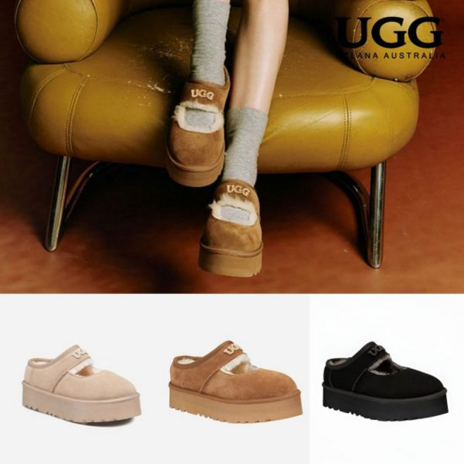 호주어그 어그슬리퍼 클래식 플랫폼 로고 메리 제인 26FW