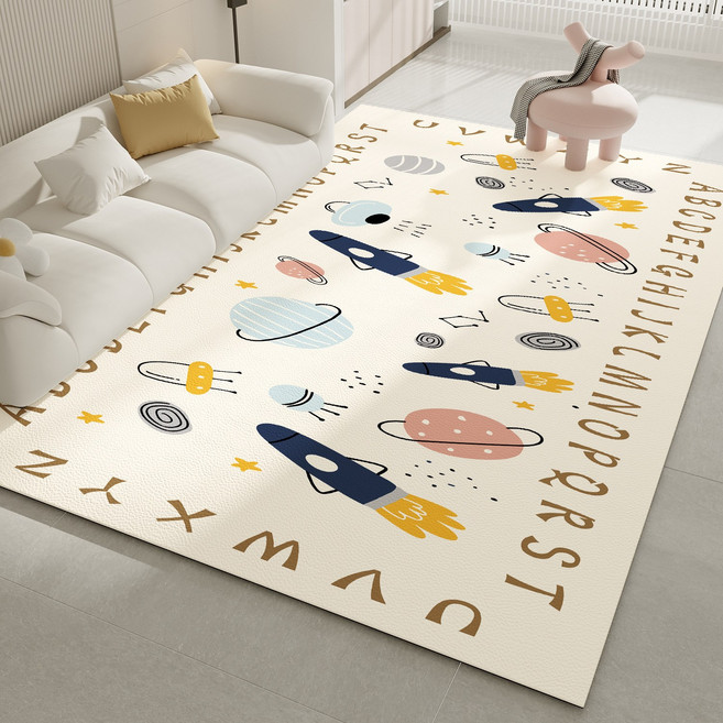 兒童地毯客廳防水可擦洗免洗皮革爬行墊子兒童房卡通爬爬地墊地毯, 款式9