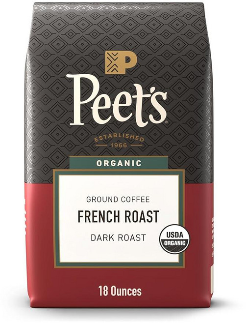 Peets Coffee & Tea 커피 그라운드 빈 프렌치 로스트 532.3ml(18온스), 1, 510g