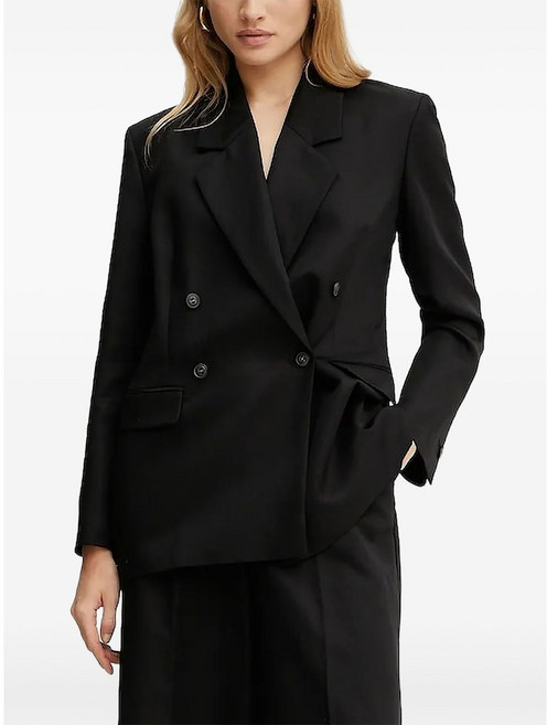 아이비오크 더블 브레스티드 리넨 혼방 블레이저