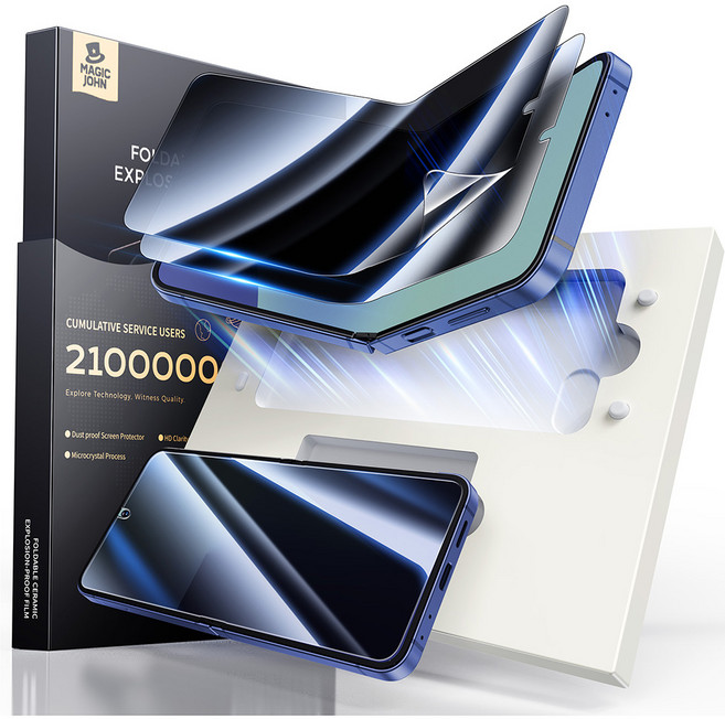 매직존 갤럭시Z TPU 자가복원 사생활보호 프라이버시 휴대폰 액정필름 풀커버+부착키트 2매입, 1세트