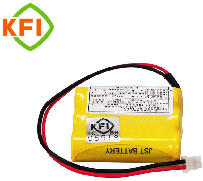 제이엔에스 소방배터리 3.6V AA600mAh(1x3)-H09L 예비전원, 1개, 1개입