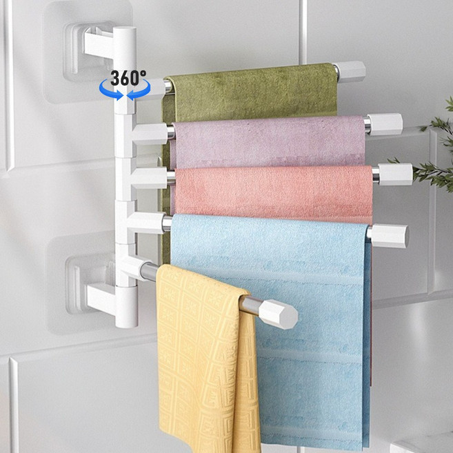 공감나드리 1+1 무타공 행주 수건 걸이, 화이트 8단, 2개