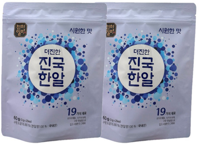 천하일미 홍석천 이원일 더진한 진국한알 코인육수 시원한맛, 60g, 2개
