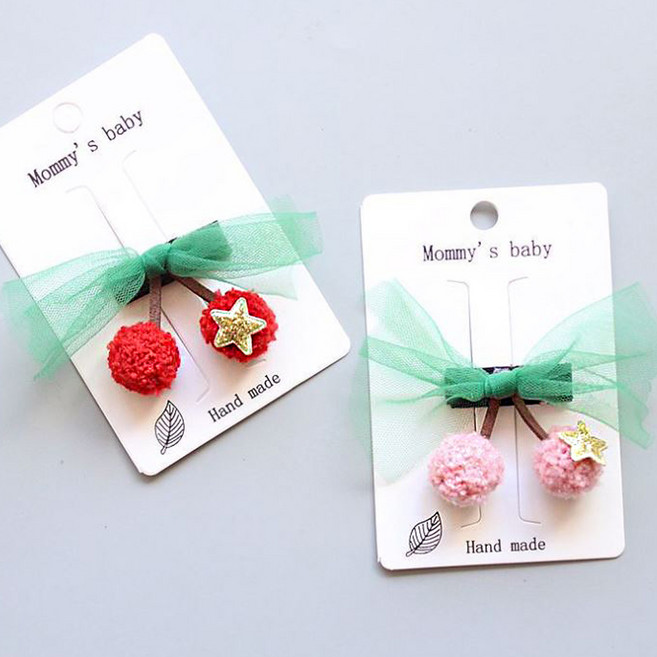 미다미 [2P세트] 너는 앵두 포인트 방울 집게핀