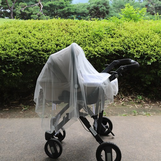 앤도트 유모차 레이스덮개 모기장 햇빛가리개 휴대용 블랭킷, 아이보리, 1개