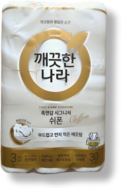 깨끗한나라 시그니처 쉬폰 27m 30롤 1개, 1세트