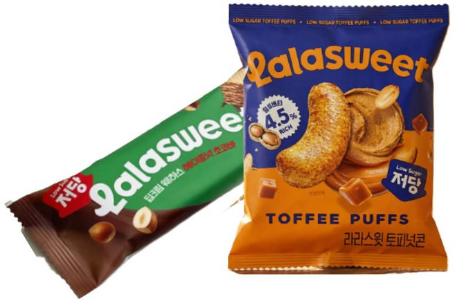 라라스윗 저당 토피넛콘 35g + 저당웨하스바 26g, 4세트, 61g