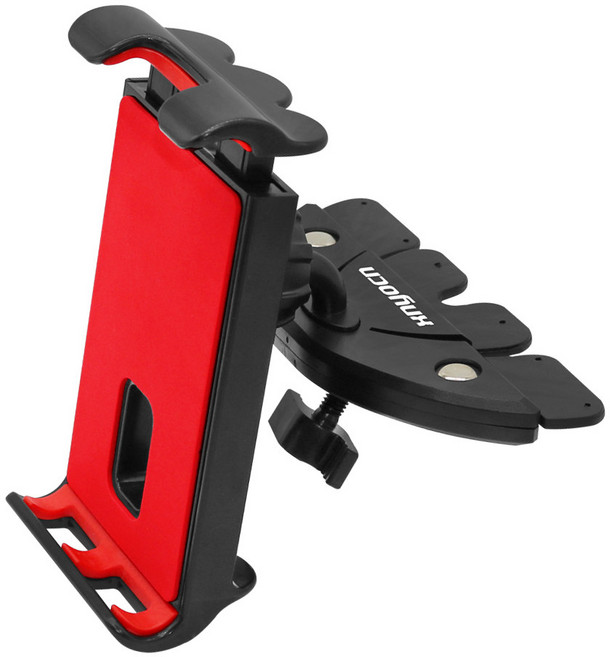 스탠드 CD 브래킷 가능 11 회전 휴대폰 아이패드 태블릿 인치 자동차 마운트 패드용 거치대 슬롯, 1개, 빨간