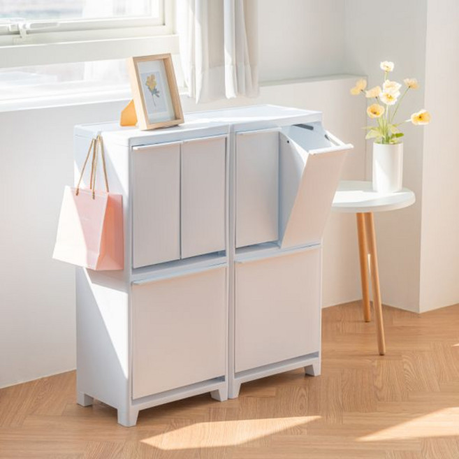 프랑코 스탠드 분리수거함 트윈형 2단 FRACO, NEW트윈형 2단 시그니처베이지