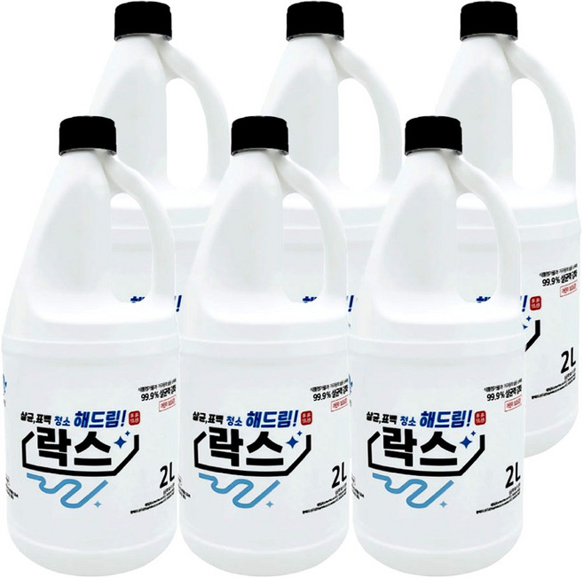다정다감 살균 표백 청소 해드림 락스 대용량, 6개, 2L
