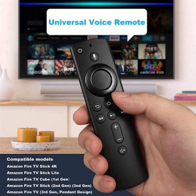 호환 아마존 파이어 TV 스틱/파이어 큐브/파이어 스틱 4K 원격 제어와 호환되는 음성, 1개, 기본