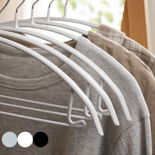 루네로 어깨뿔없는 모던 옷걸이 논슬립 라운드, 5개, 애쉬그레이