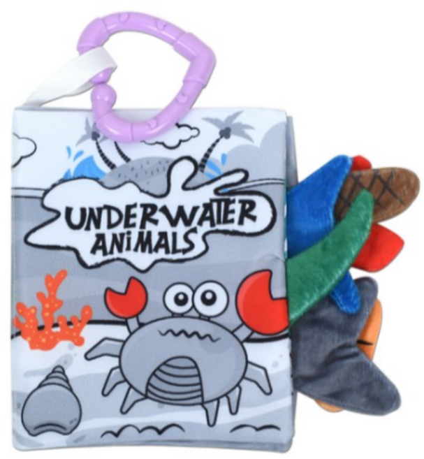 흑백 촉각책 헝겊책 꼬리책 촉감발달완구, UNDERWATER ANIMALS, 2개