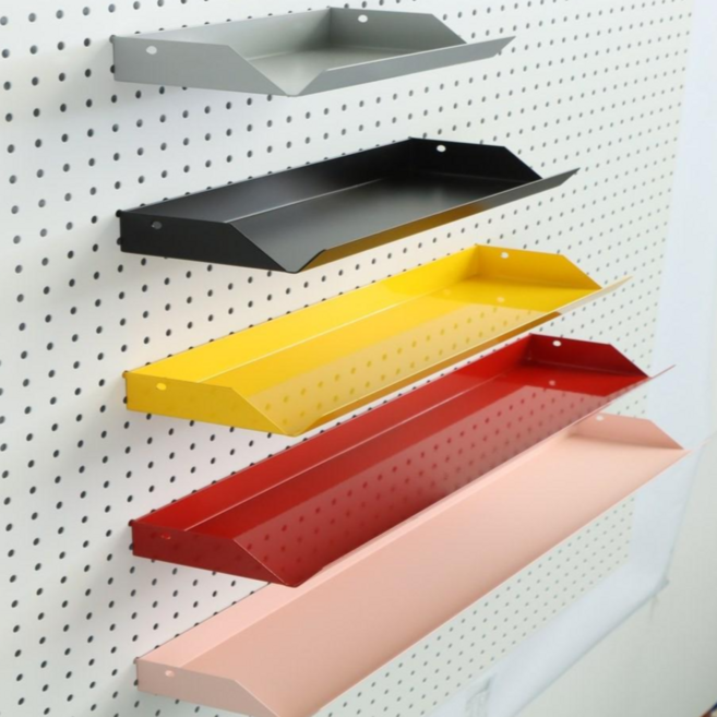 하우징디포 타공판 악세서리 원터치 이동형 슬림 선반 30cm, 핑크(원터치), 1개