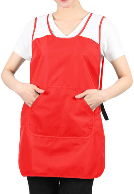 망사 버클형 원피스 앞치마 복지관 부녀회 단체 WLA35, WLA35 빨강, 1개