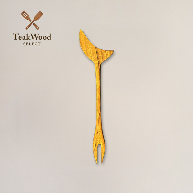 티셀 티크우드 과일 포크 천연나무 주방조리도구, 1개, 달