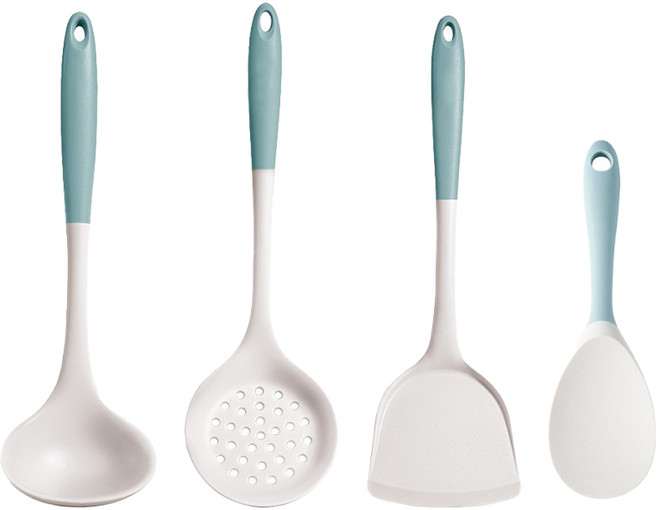 휘케이 실리콘 키친툴 조리도구 4종세트, 1개, 아이보리, 국자+타공국자+뒤집개+주걱