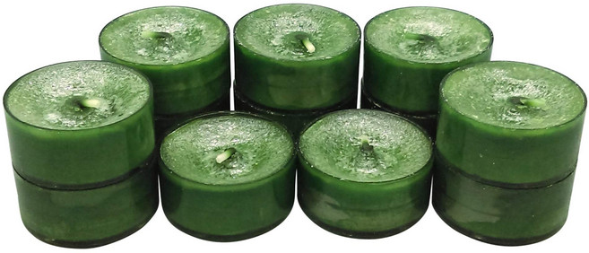 Balsam & Cedar Tea Light Candles - Yankee Candle (Pack of 12) 발삼 & 시더 티라이트 캔들 - 양키 캔들(12개 팩), 1개, Green