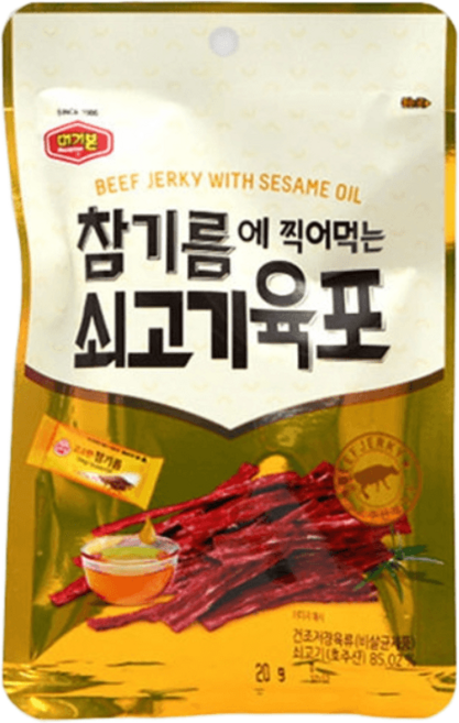 참기름 찍어 먹는 쇠고기 육포 20g, 1개