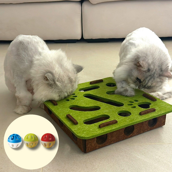 코지픽스 혼자노는 고양이 장난감 스크래쳐 사냥 트랙볼, 그린, 1개