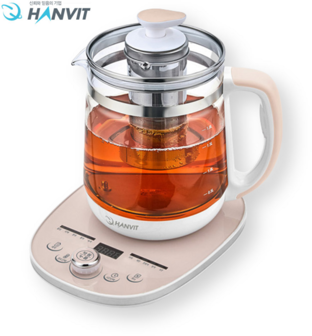 전기 유리 분유 포트 포트기 커피포터 티메이커 차 물 끓이는 차탕기 보온 온도조절 로즈골드 1.8리터