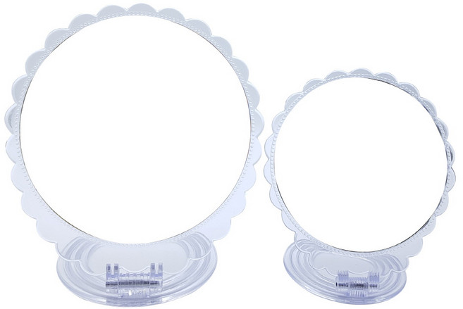 칠성산업 아크릴 투명 탁상 화장대 원형거울 해바라기경