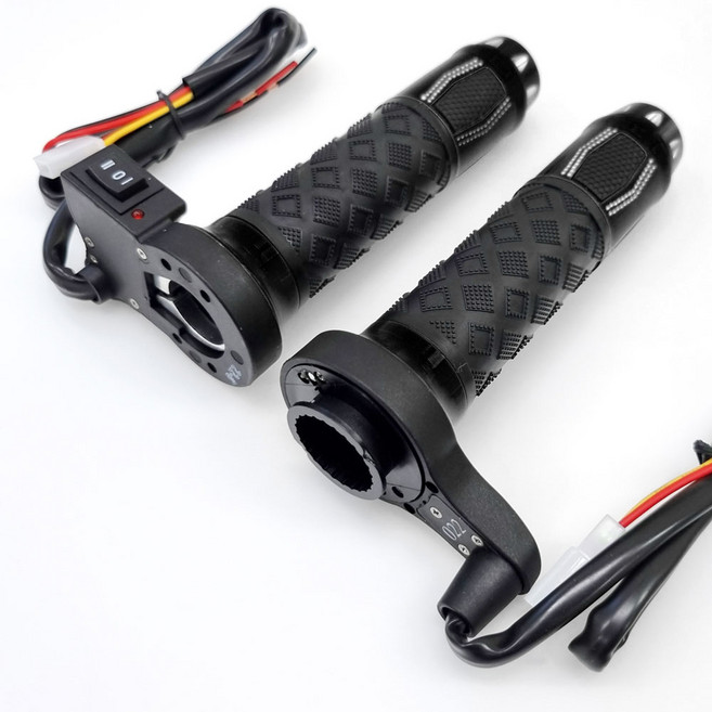 오토바이 컬러 열선그립 히팅 핸들 2단 온도조절 바이크 방한용품 범용 22mm, 1세트, 블랙