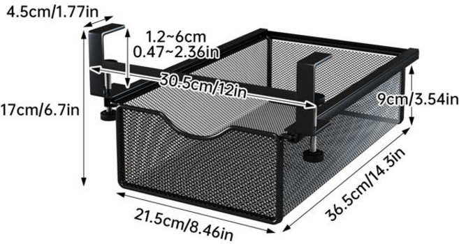 메탈 메쉬 옷장 풀아웃 바구니 파티션 레이어드 행잉 수납 랙 펀칭 없음 의류 속옷 양말 넥 벨트 정리, Bla, 1개