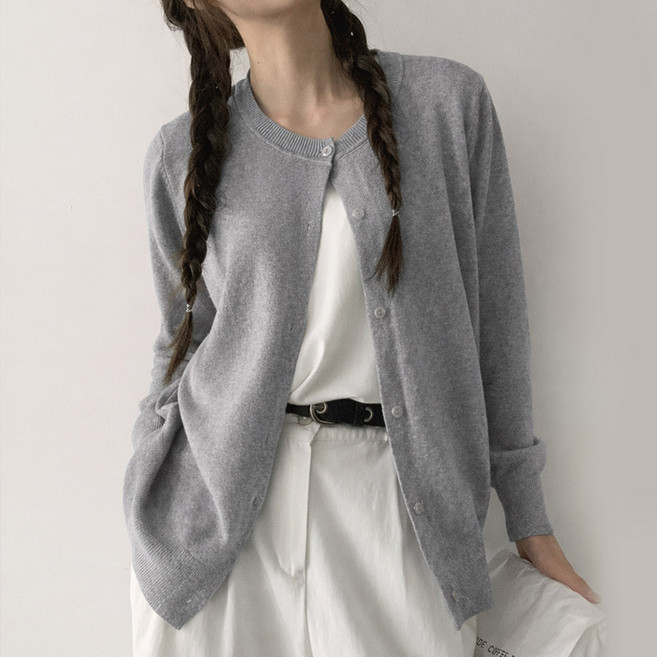 여성 데일리 봄 가을 간절기 루즈핏 니트 가디건