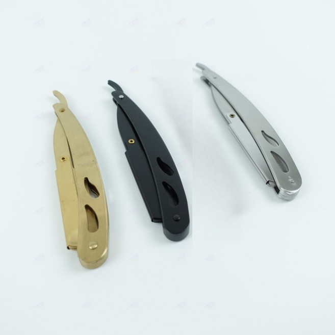 이발소 면도기 일자 외날 클래식 면도칼 바버샵 수동 털 제모 관리 남자 선물 쉐이빙 왁싱 구렛나루, B 블랙(), 1개, 1개