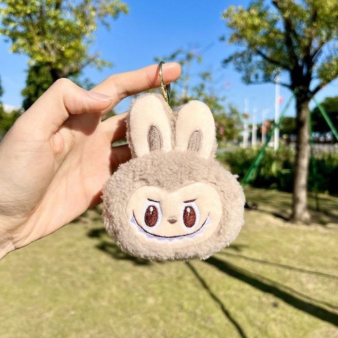 拉布布 毛絨玩偶小掛包 可愛搞怪零錢包