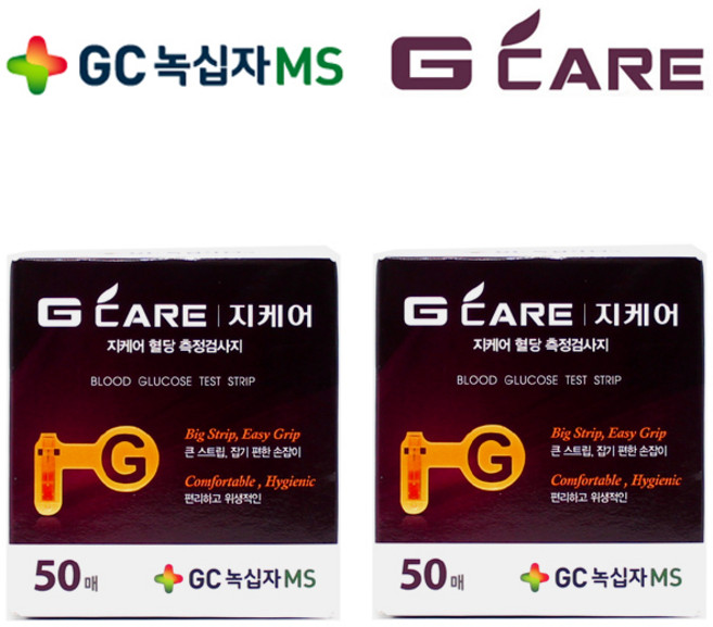 GC녹십자MS 지케어 혈당측정검사지, 50개입, 2개