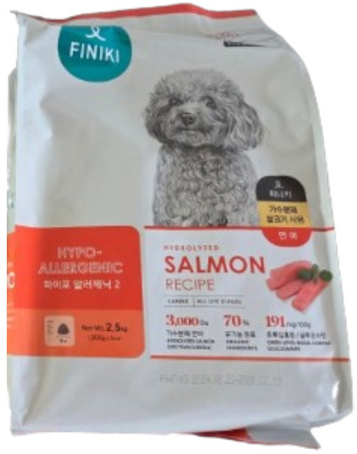 피니키 가수분해 건식사료, 연어 + 감자, 2.5kg, 1개