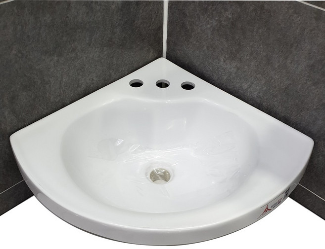 봄봄 코너세면대 미니세면대 벽걸이 모서리세면대 안전한세면대, 1개