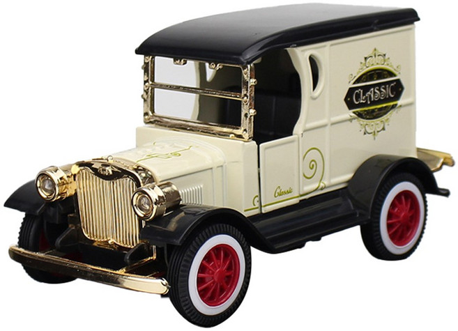 레트로 클래식 올드카 모형 자동차 다이캐스트 장식품 CM01, 빈티지-크림화이트 (1:32스케일)