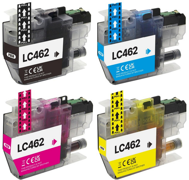 브라더 LC462 호환잉크 4색세트 MFC-J2740DW MFC-J3940DW 재생, 1세트, 검정+파랑+빨강+노랑