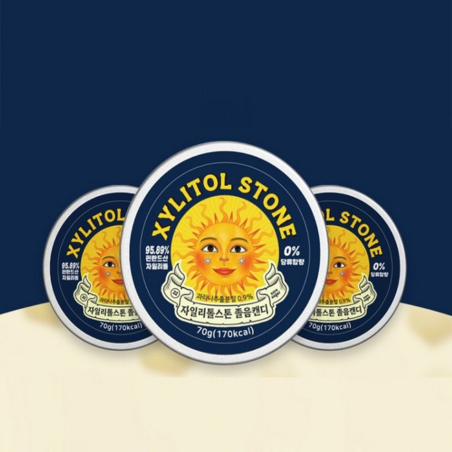 [자일리톨스톤] 자일리톨 무설탕 박하향캔디 졸음캔디, 4개, 70g