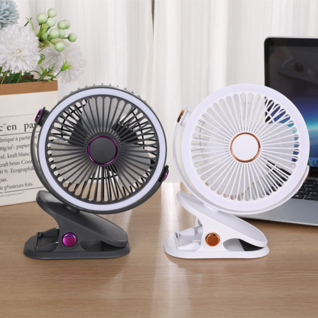 탐나지오 6인치 무드등 무선 집개형 탁상용 BLDC 저소음 아로마 클립선풍기, 화이트골드+그레이퍼플