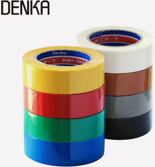 덴카 절연 테이프 전기 전선 배선 테이프 19mm, 절연테이프, 2) 흰색[014084]