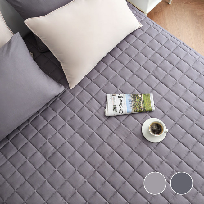 스잠 국내산 순면모던 침대패드 밴드형 MS/S/SS/Q사이즈, 고정밴딩형, 시티그레이