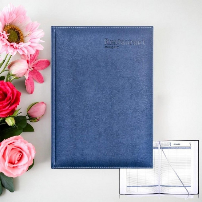 이탈리아 카스텔리 네이비 커버 식당 뷔페 레스토랑 방문 예약 기록부 노트 수첩, 1개