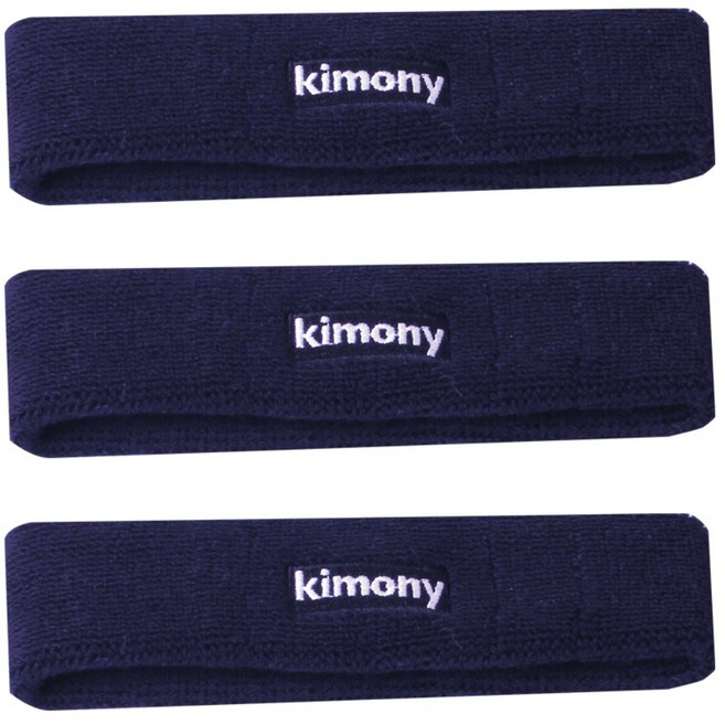 키모니 30수 타월 헤어밴드 헤드밴드 3개, 네이비